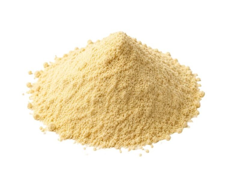 Butternut squash flour on white background